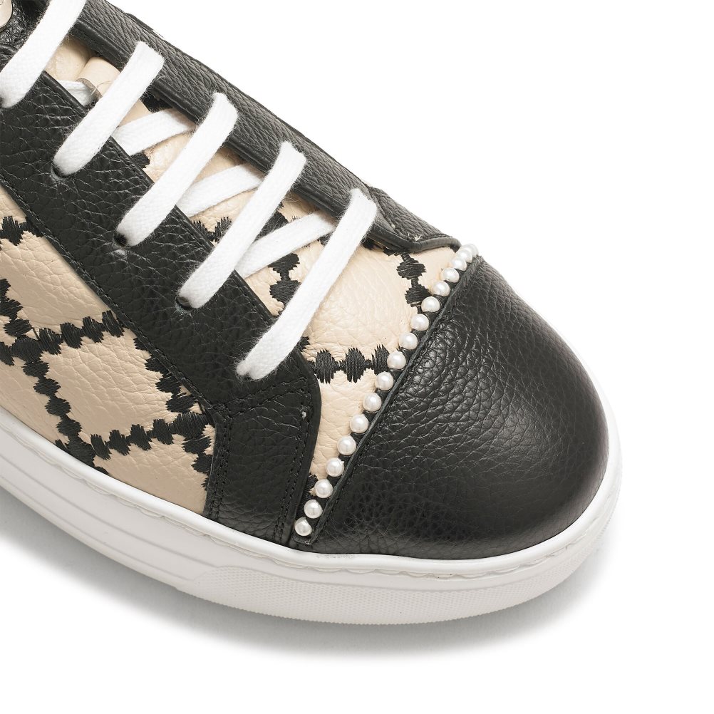 Beige / Black Russell And Bromley Esplanade Lace Up Women's Platform Shoes | CA-8509S
