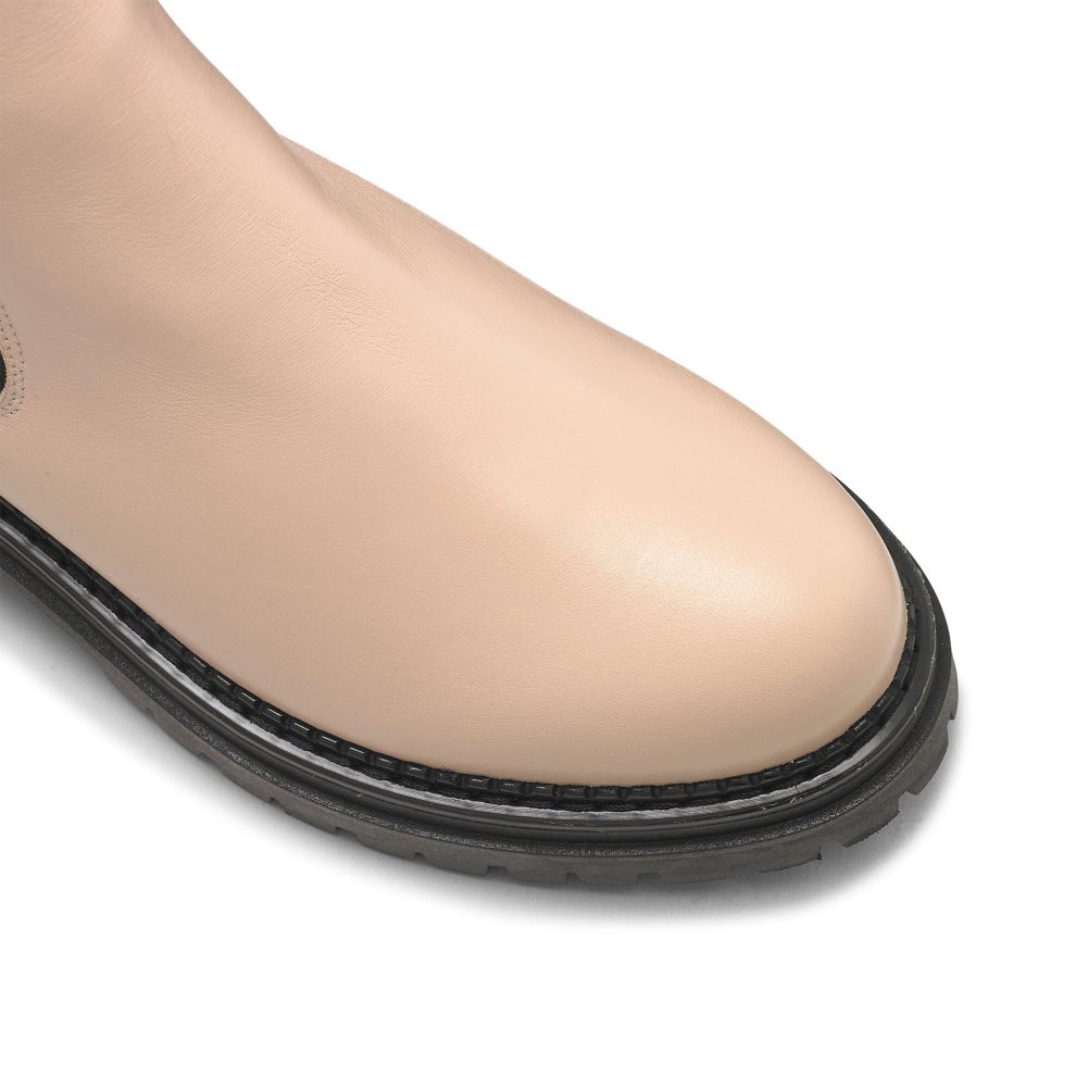 Beige Russell And Bromley Company Combat Women's Chelsea Boots | CA-8709J