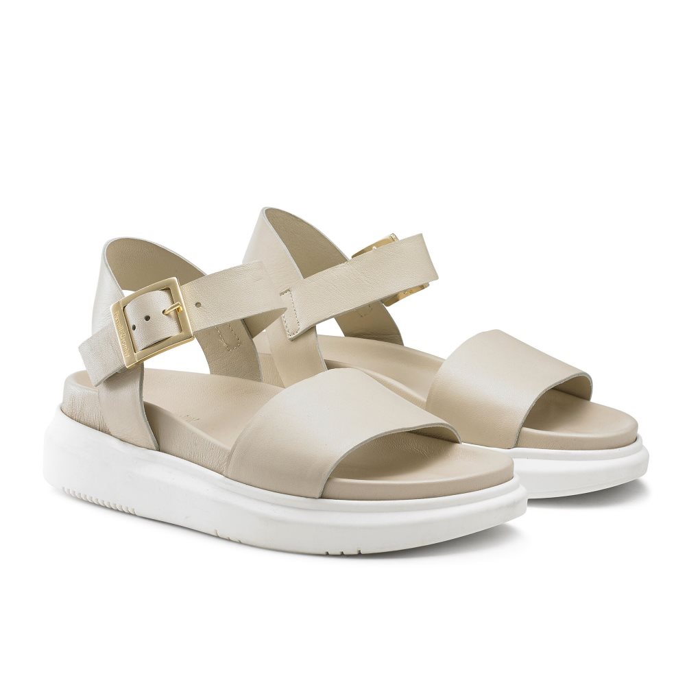 Beige Russell And Bromley Miramar Chunky Women's Flat Sandals | CA-1584F