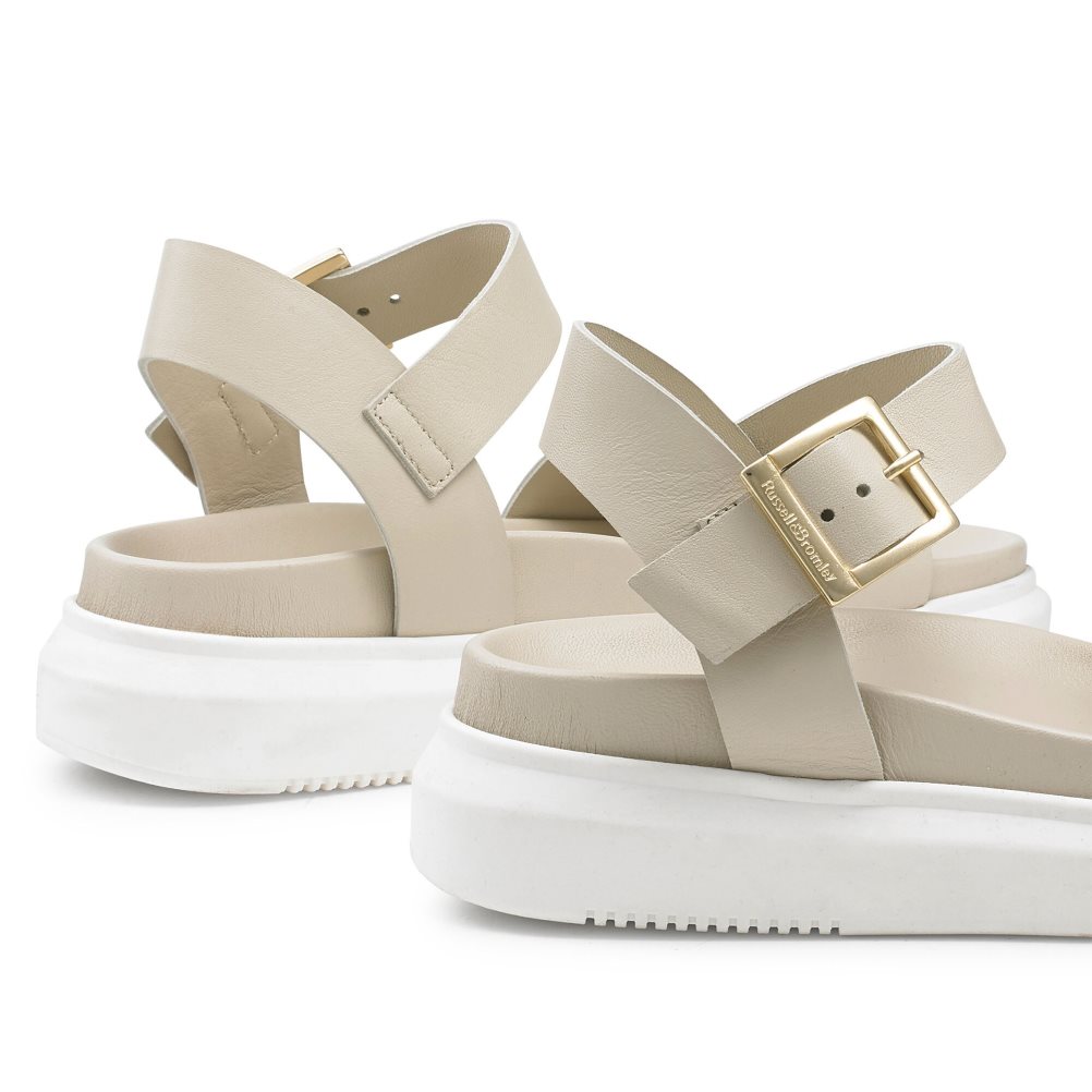 Beige Russell And Bromley Miramar Chunky Women's Flat Sandals | CA-1584F