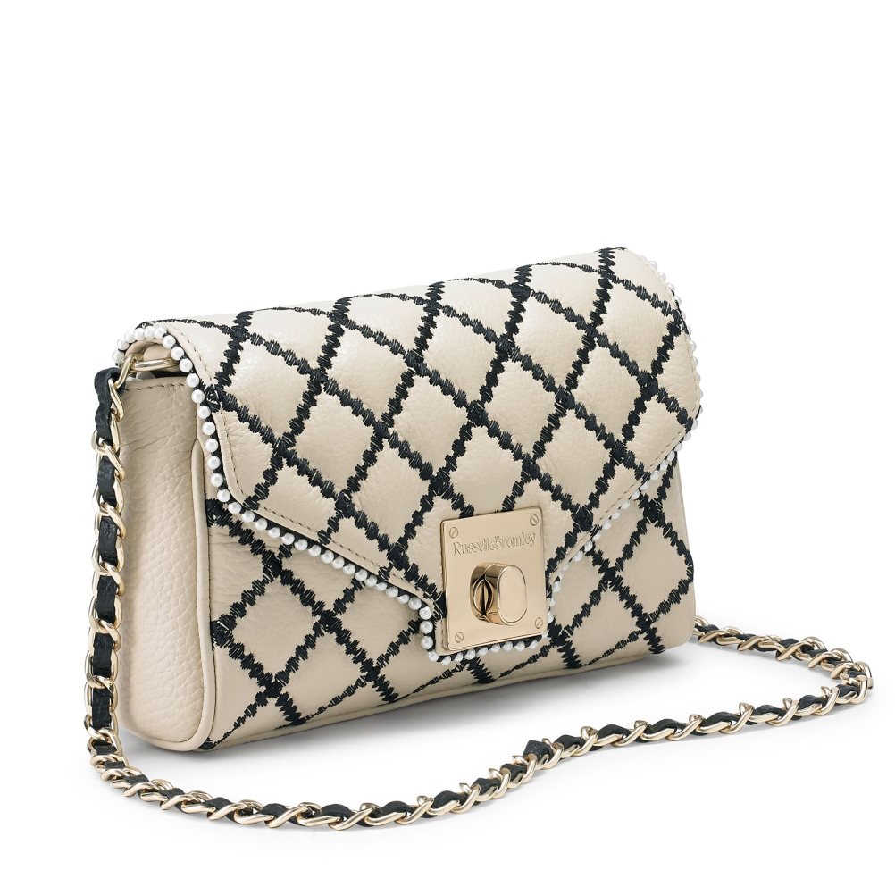 Beige Russell And Bromley Promenade Mini Chain Women's Crossbody Bags | CA-0869X