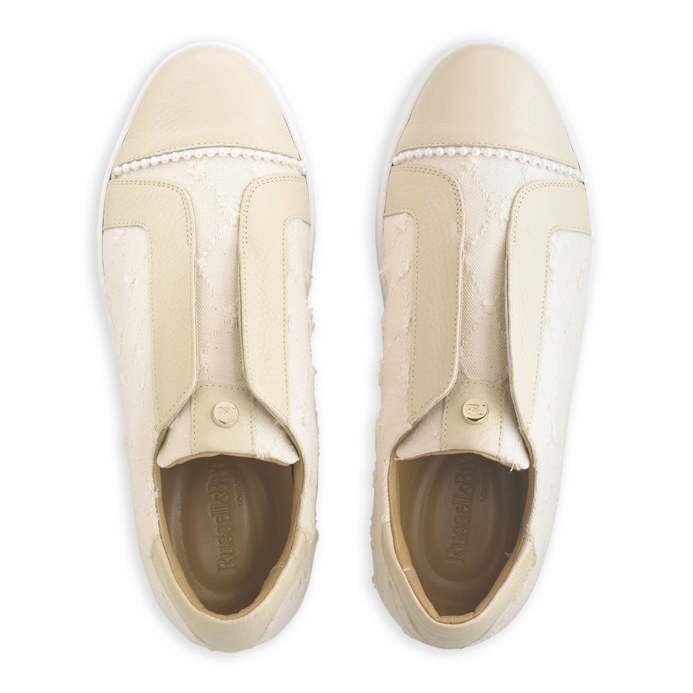 Beige Russell And Bromley Seawalk Laceless Women's Platform Shoes | CA-0562Q