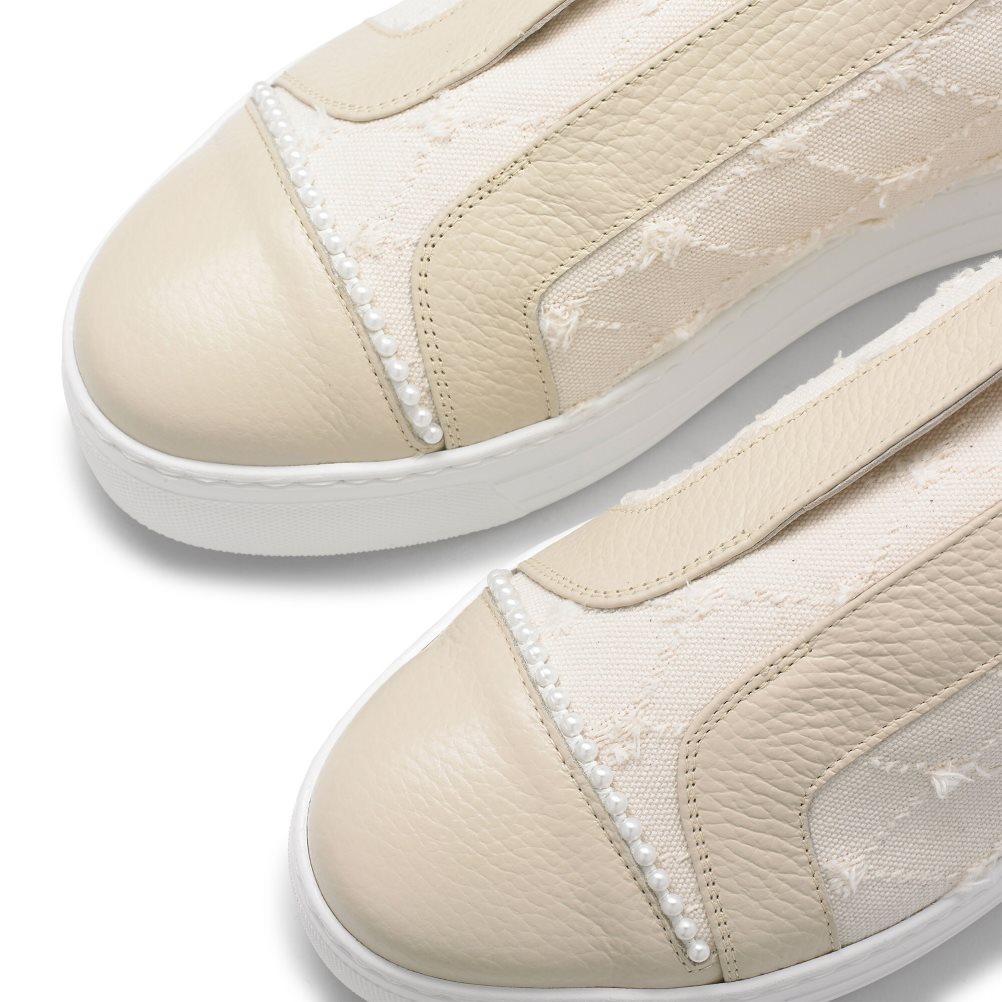Beige Russell And Bromley Seawalk Laceless Women's Platform Shoes | CA-0562Q