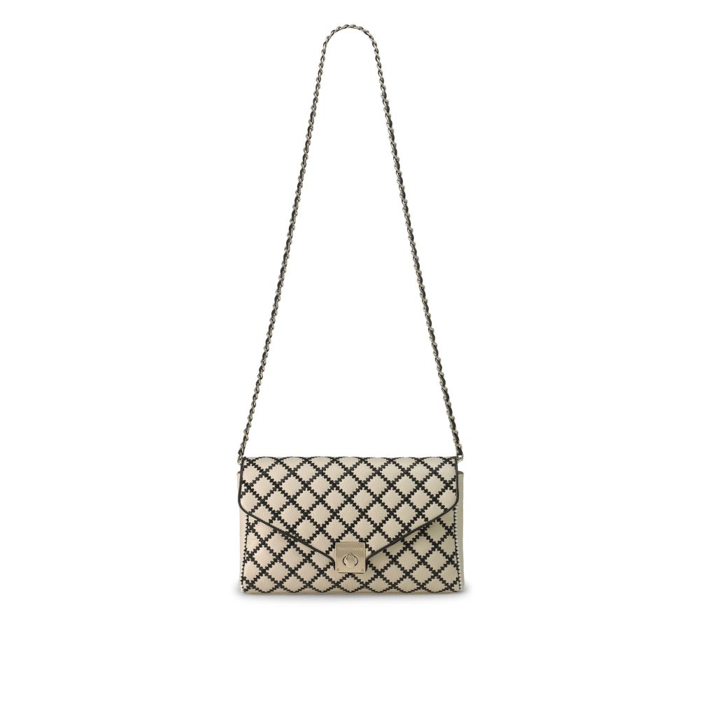 Beige Russell And Bromley Seawalk Large Chain Women's Crossbody Bags | CA-1689D