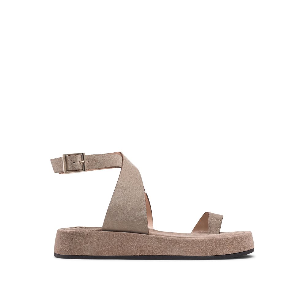 Beige Russell And Bromley Toetally Women\'s Flat Sandals | CA-2647H