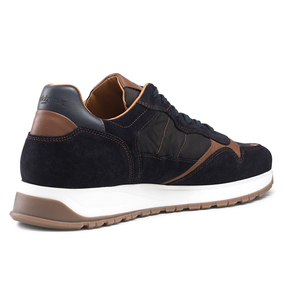 Black / Navy Russell And Bromley Rannoch Oxford Lace Runner Men's Sneakers | CA-3812Z