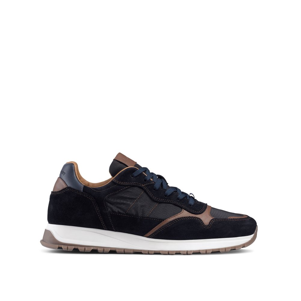 Black / Navy Russell And Bromley Rannoch Oxford Lace Runner Men\'s Sneakers | CA-3812Z