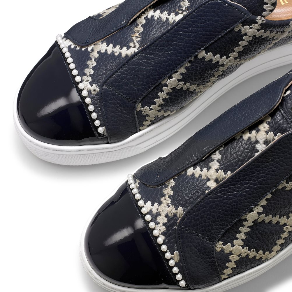 Black / Navy Russell And Bromley Seawalk Laceless Women's Platform Shoes | CA-9756P