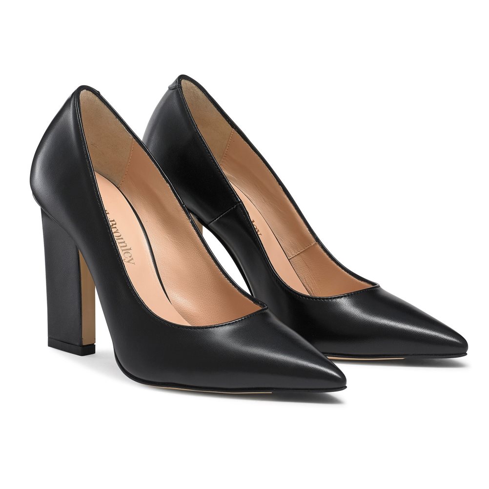 Black Russell And Bromley 100point Blade Court Women's Heels | CA-3620H
