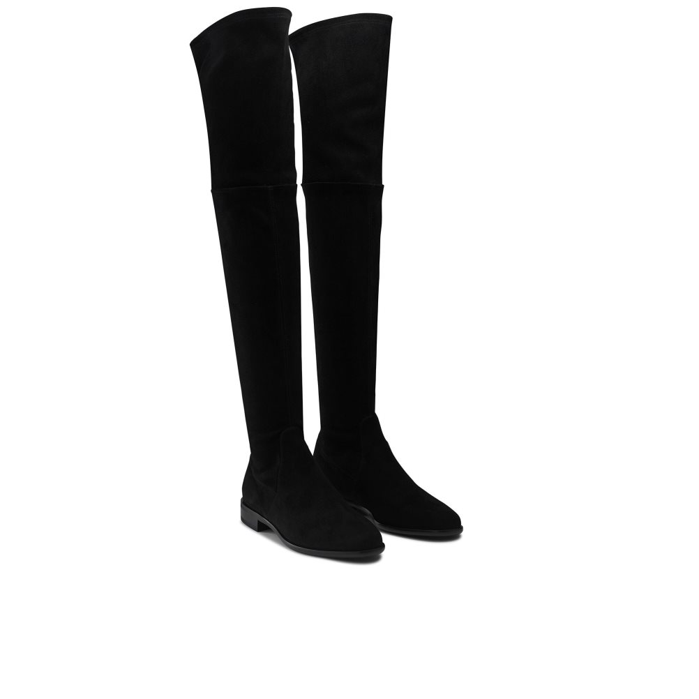Black Russell And Bromley All Legs Suede Women's Knee-high Boots | CA-4916J