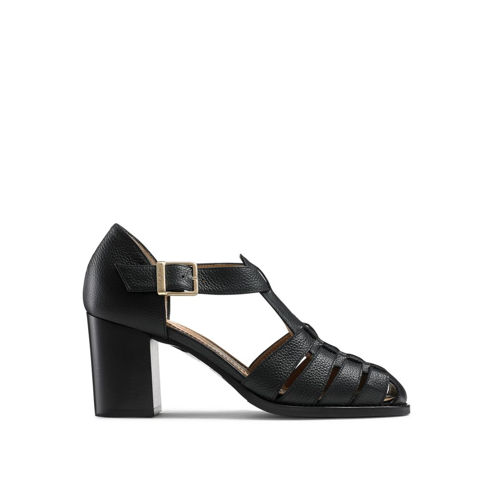 Black Russell And Bromley Amalfi Fisherman Block Women\'s Heels Sandals | CA-5304G