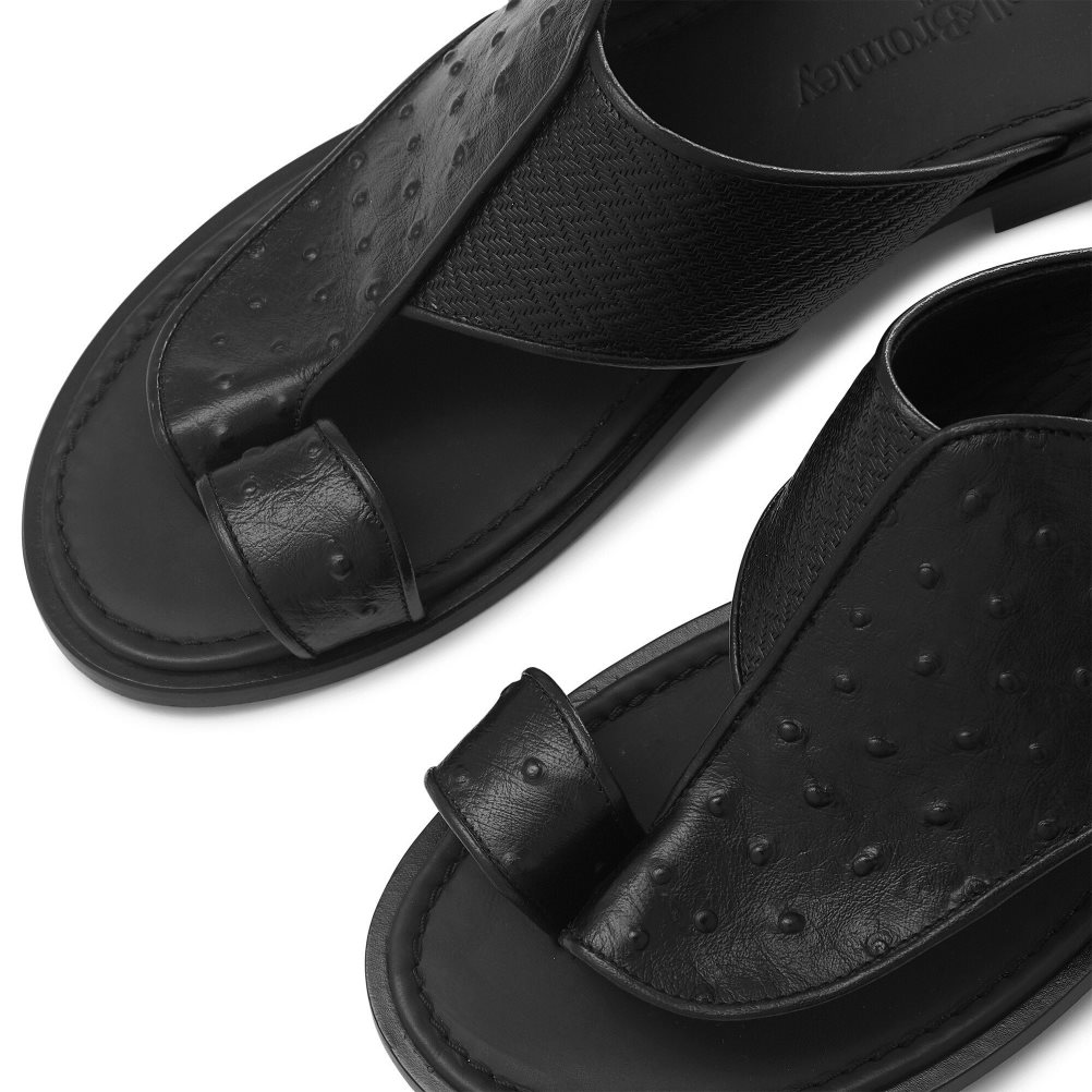 Black Russell And Bromley Arabian Men's Toe-Post Sandals | CA-1873Z