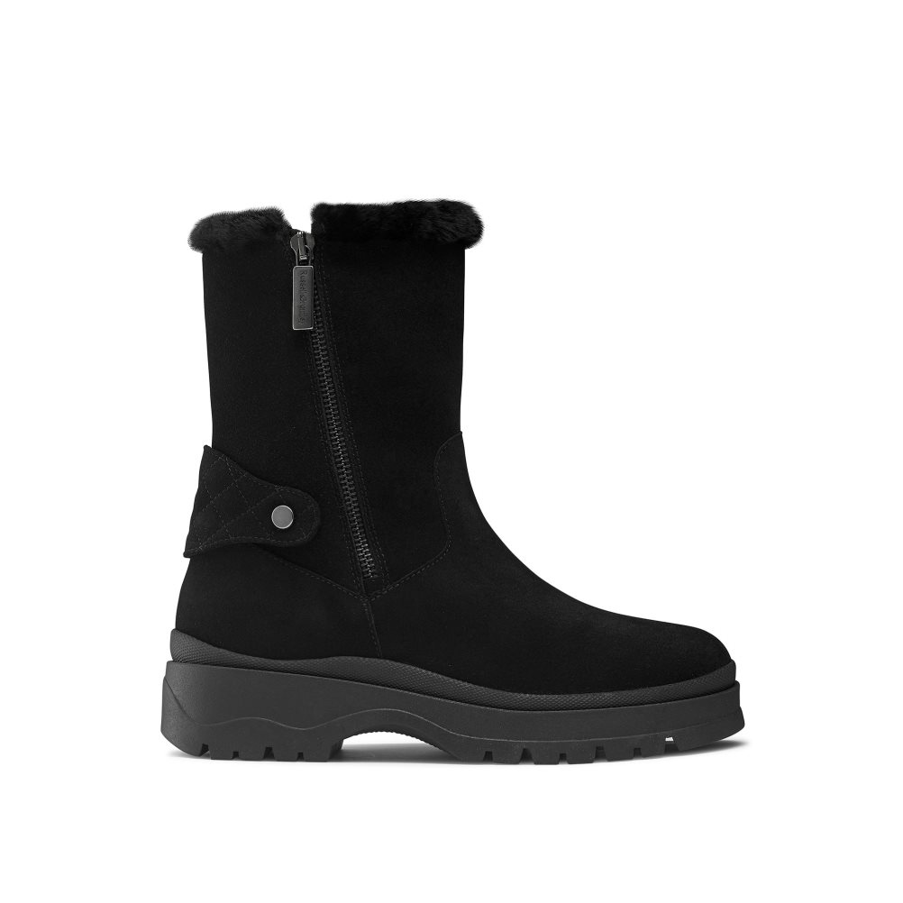 Black Russell And Bromley Arctic Shearling Lined Stomper Women\'s Ankle Boots | CA-9573Z