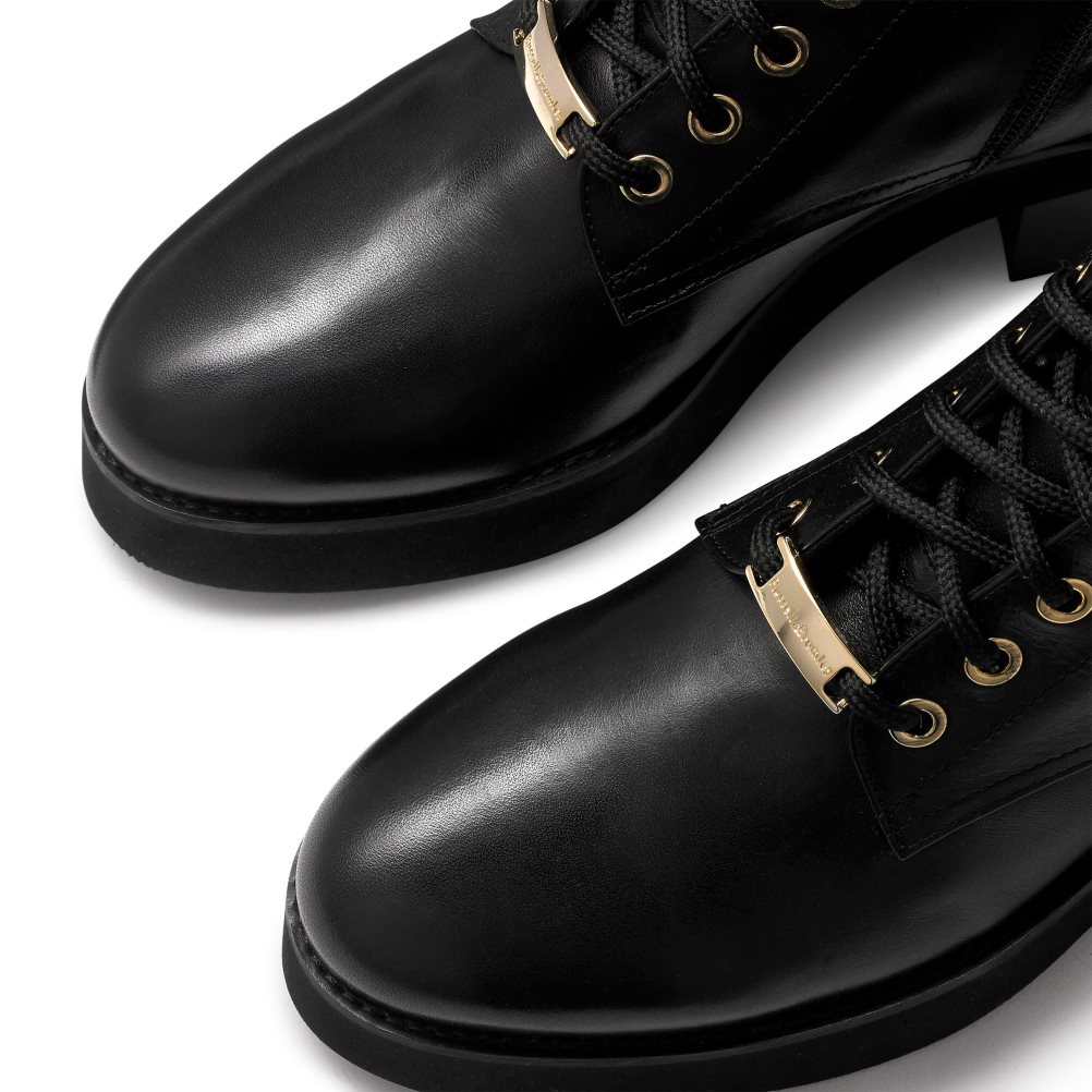 Black Russell And Bromley Atom Lace-up Women's Ankle Boots | CA-1957G