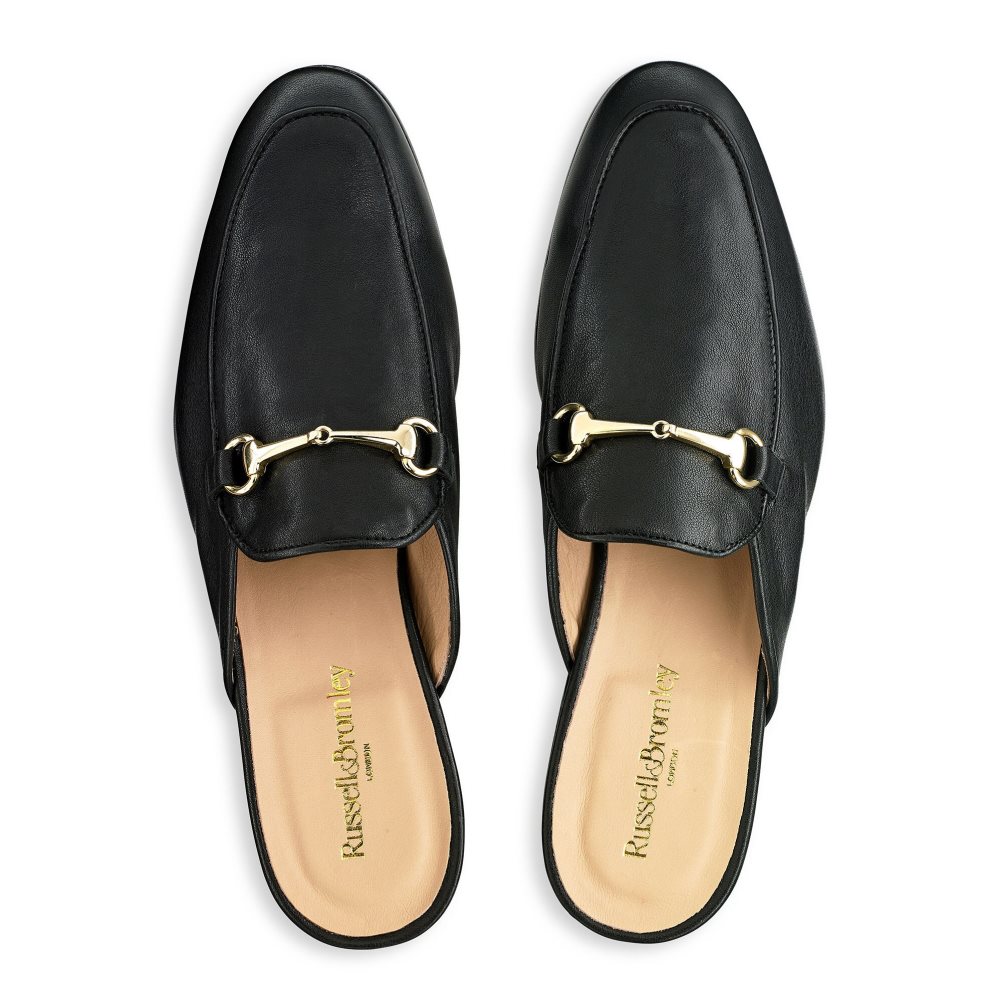 Black Russell And Bromley Backless Men's Loafers | CA-0542H