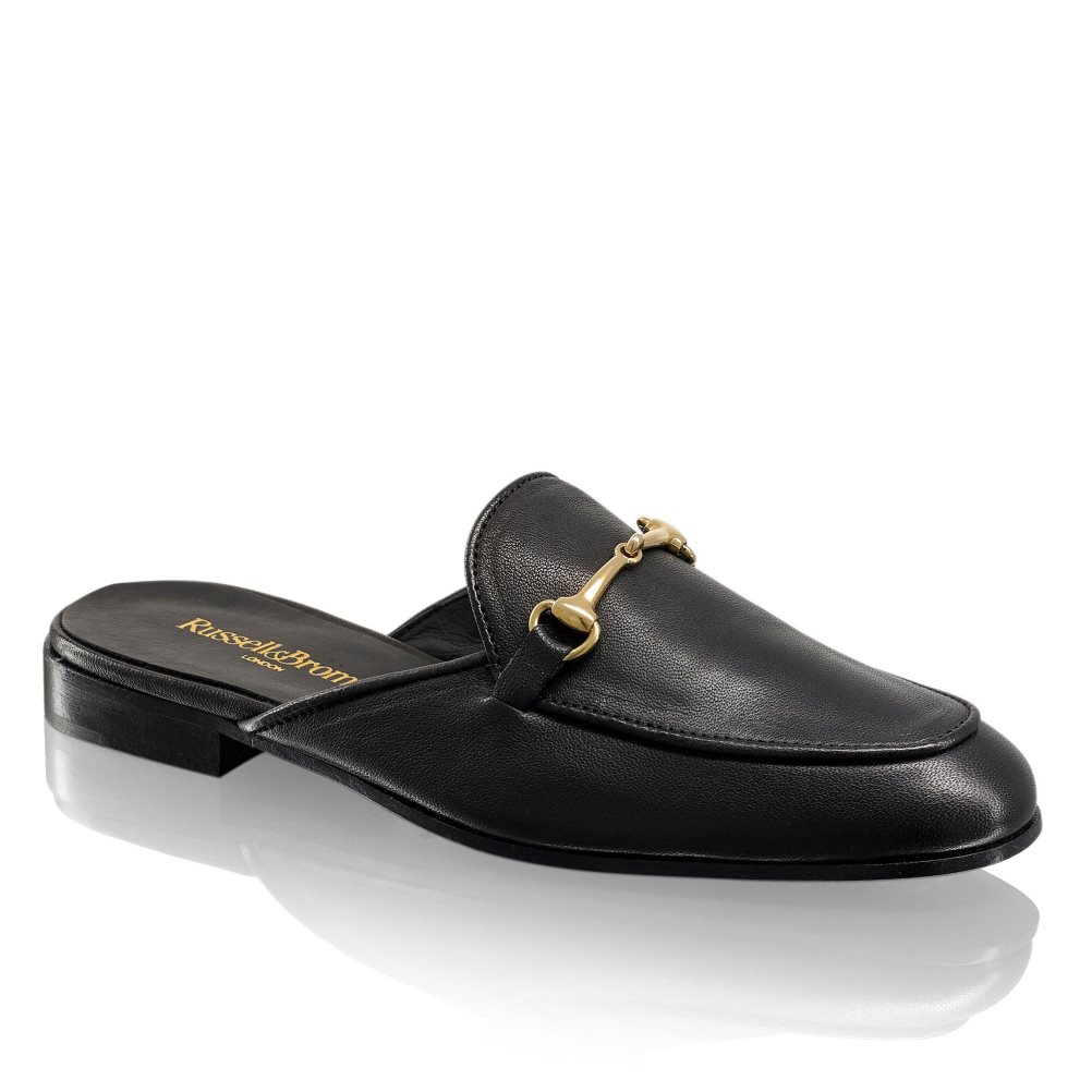 Black Russell And Bromley Backless Women's Loafers | CA-3198X