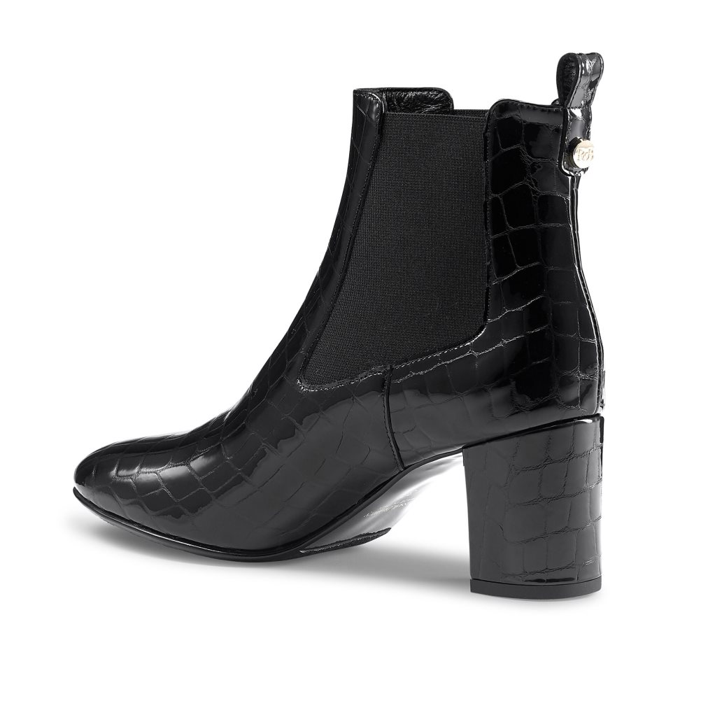 Black Russell And Bromley Beetle Block Heel Women's Chelsea Boots | CA-6238A