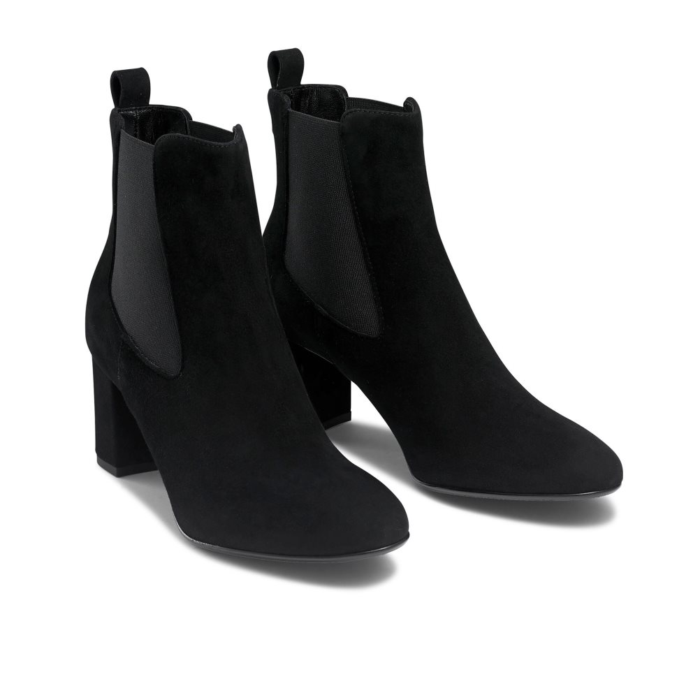 Black Russell And Bromley Beetle Block Heel Women's Chelsea Boots | CA-7032R
