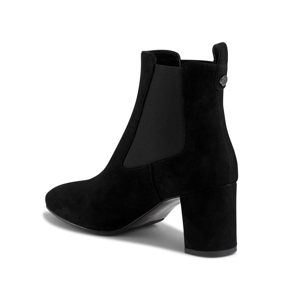 Black Russell And Bromley Beetle Block Heel Women's Chelsea Boots | CA-7032R