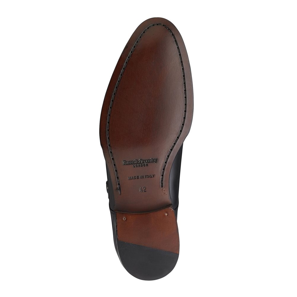 Black Russell And Bromley Birch Double Buckle Monk Men's Formal Shoes | CA-8960X