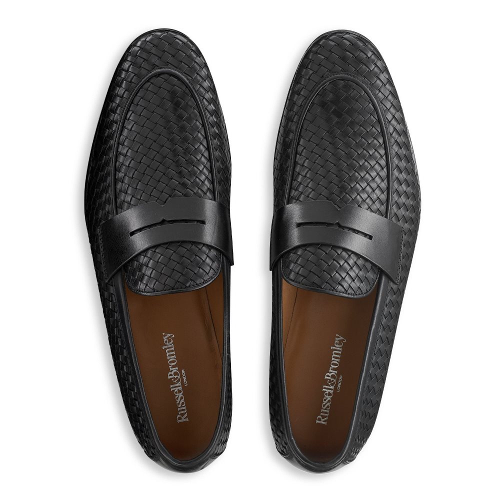 Black Russell And Bromley Bologna Weave Men's Formal Shoes | CA-6087T
