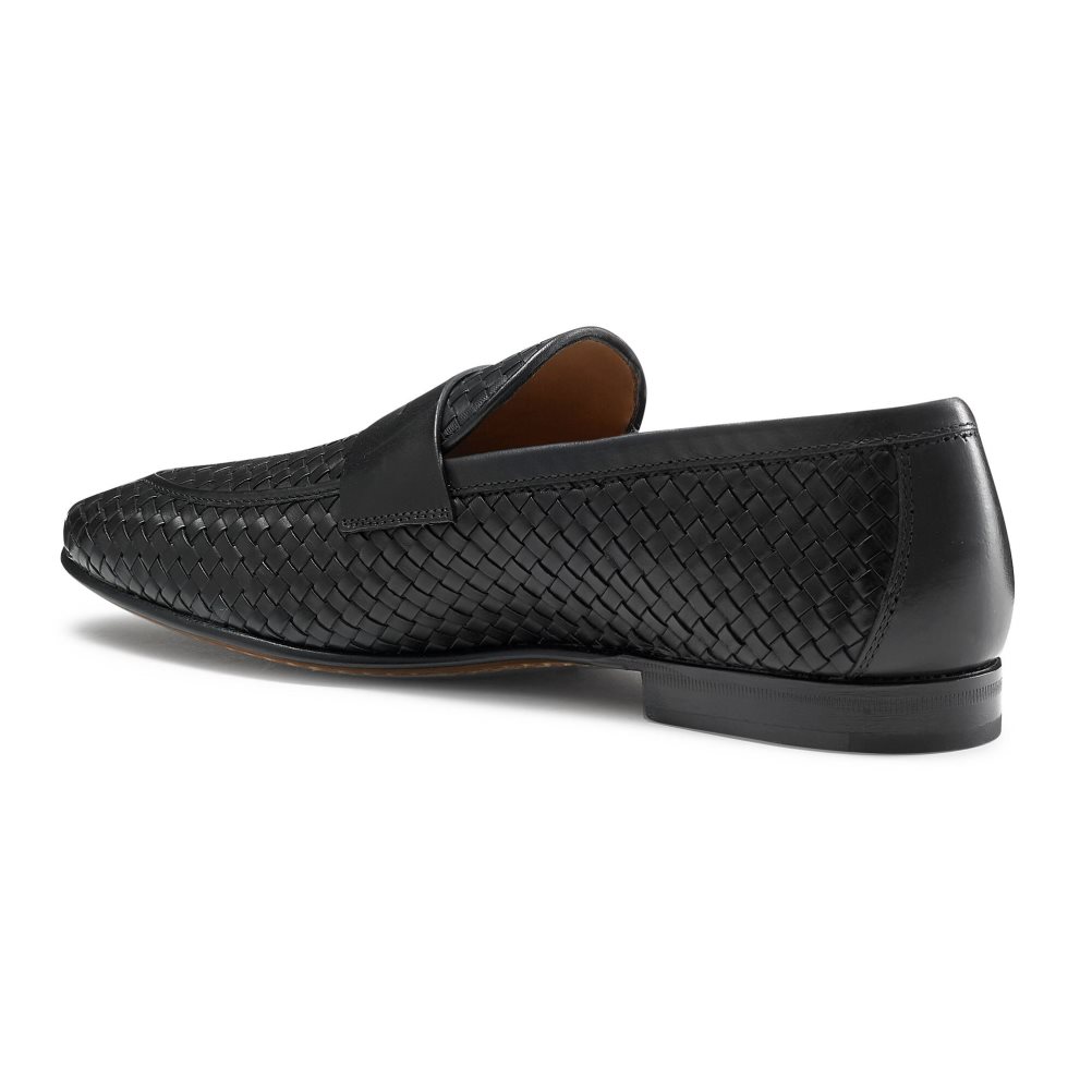 Black Russell And Bromley Bologna Weave Men's Formal Shoes | CA-6087T
