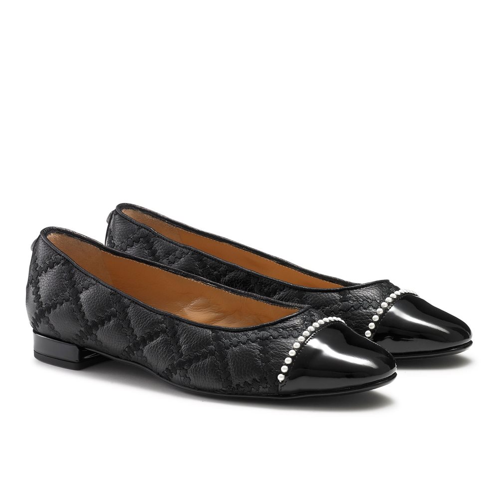Black Russell And Bromley Boulevard Pearl Women's Ballet Flats | CA-6179O