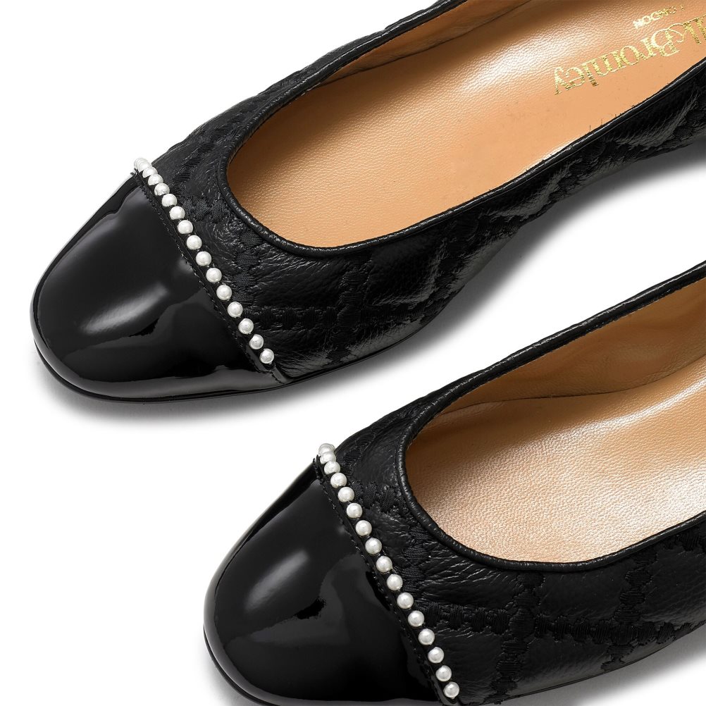 Black Russell And Bromley Boulevard Pearl Women's Ballet Flats | CA-6179O