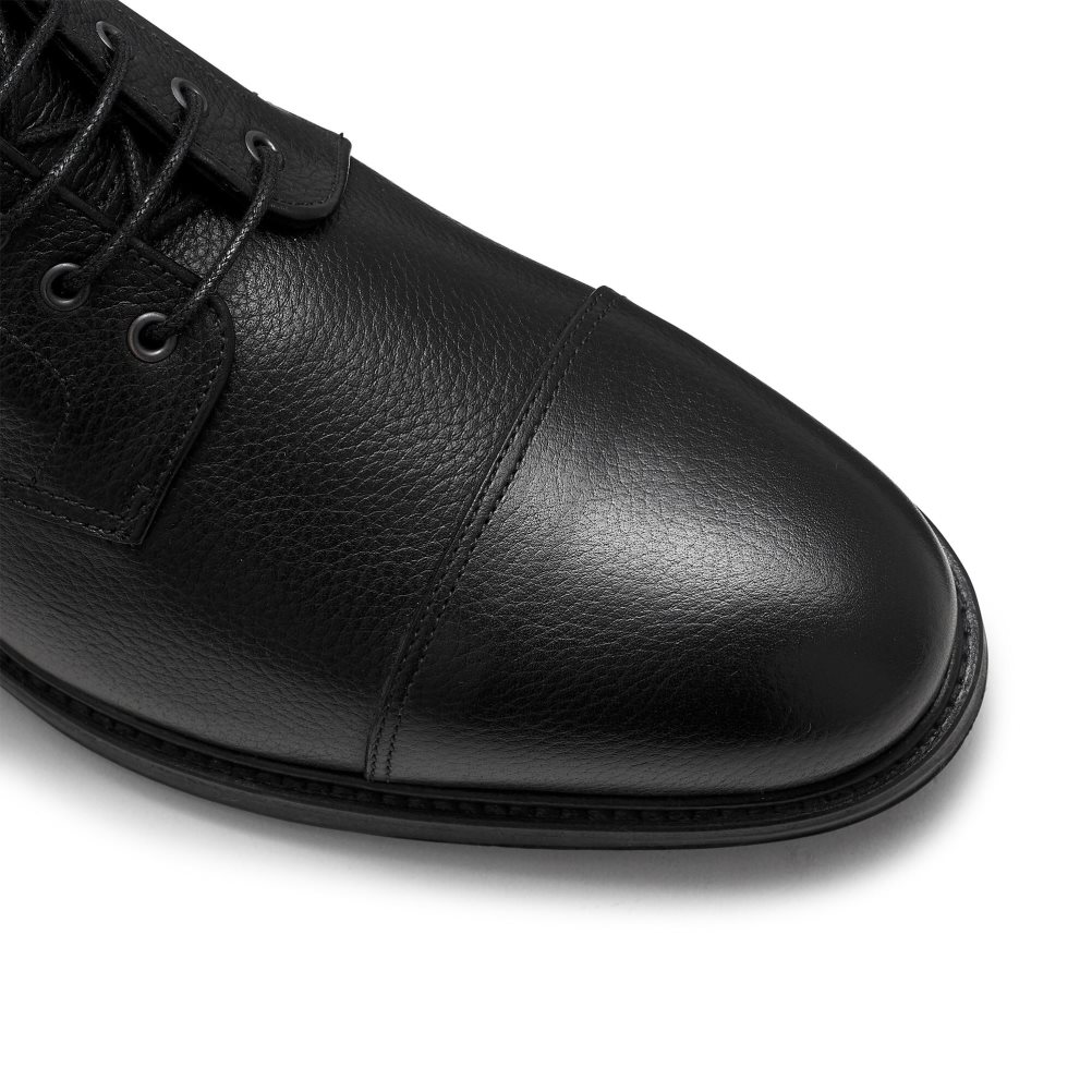 Black Russell And Bromley Brigade 6 Eyelet Lace Up Men's Ankle Boots | CA-1827E
