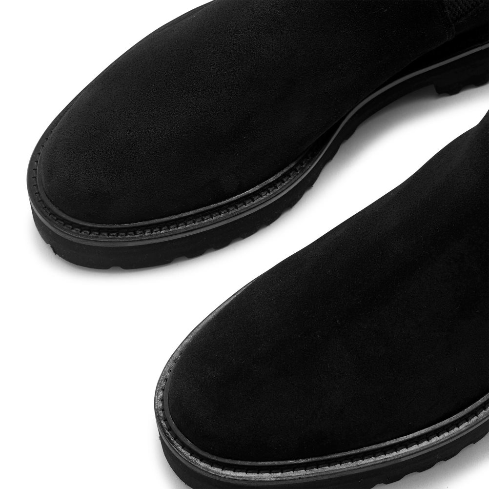 Black Russell And Bromley Bruton Cleated Sole Men's Chelsea Boots | CA-8590I