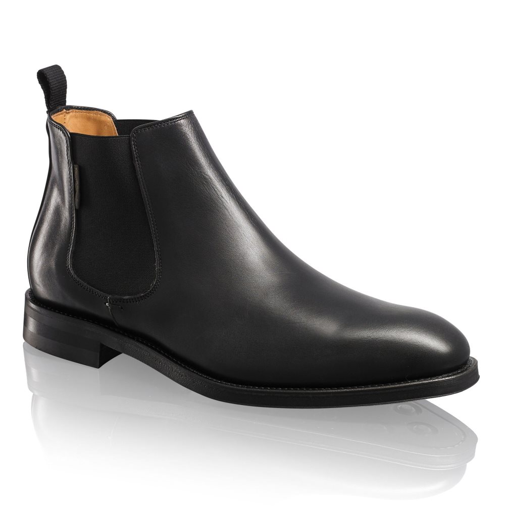 Black Russell And Bromley Burlington Men's Chelsea Boots | CA-5406B