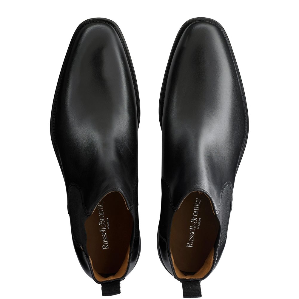 Black Russell And Bromley Burlington Men's Chelsea Boots | CA-5406B