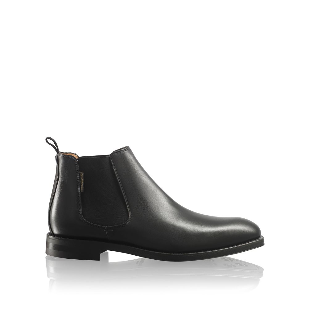 Black Russell And Bromley Burlington Men\'s Chelsea Boots | CA-5406B