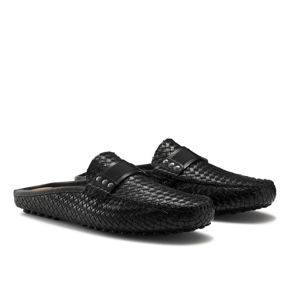 Black Russell And Bromley Cabriolet Backless Men's Loafers | CA-8014Y