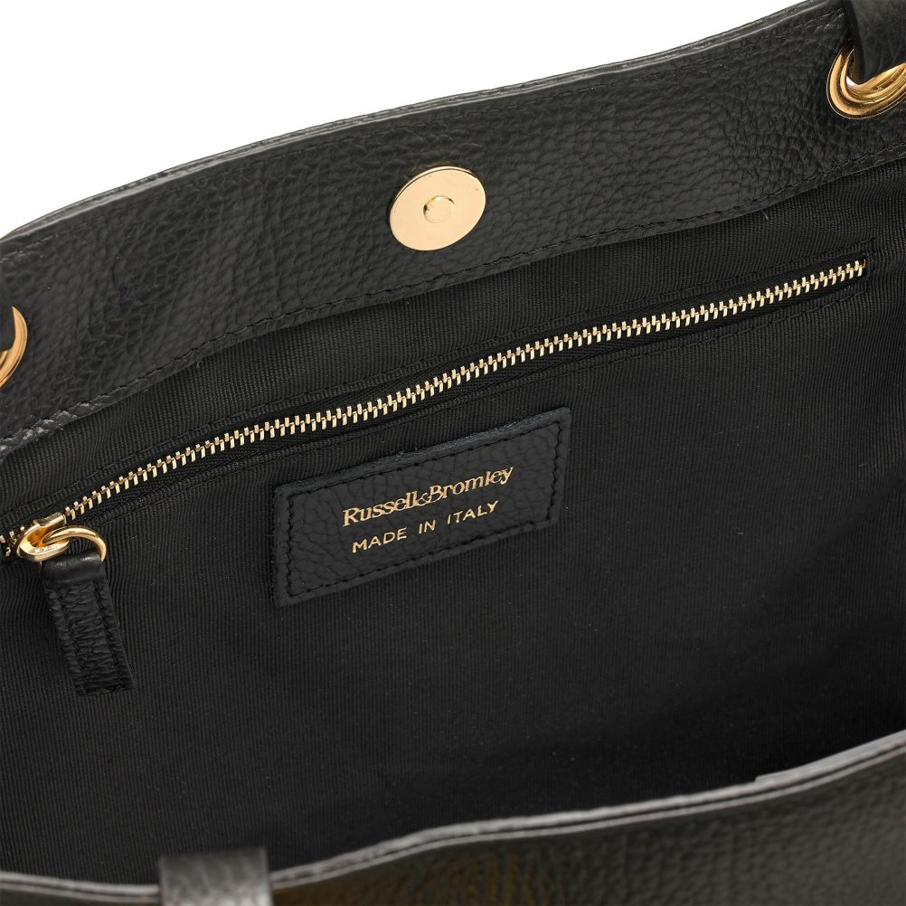 Black Russell And Bromley Chainy Chain Detail Top Women's Handbag | CA-2981U