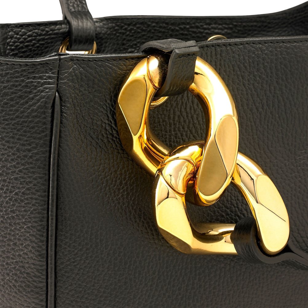 Black Russell And Bromley Chainy Chain Detail Top Women's Handbag | CA-2981U