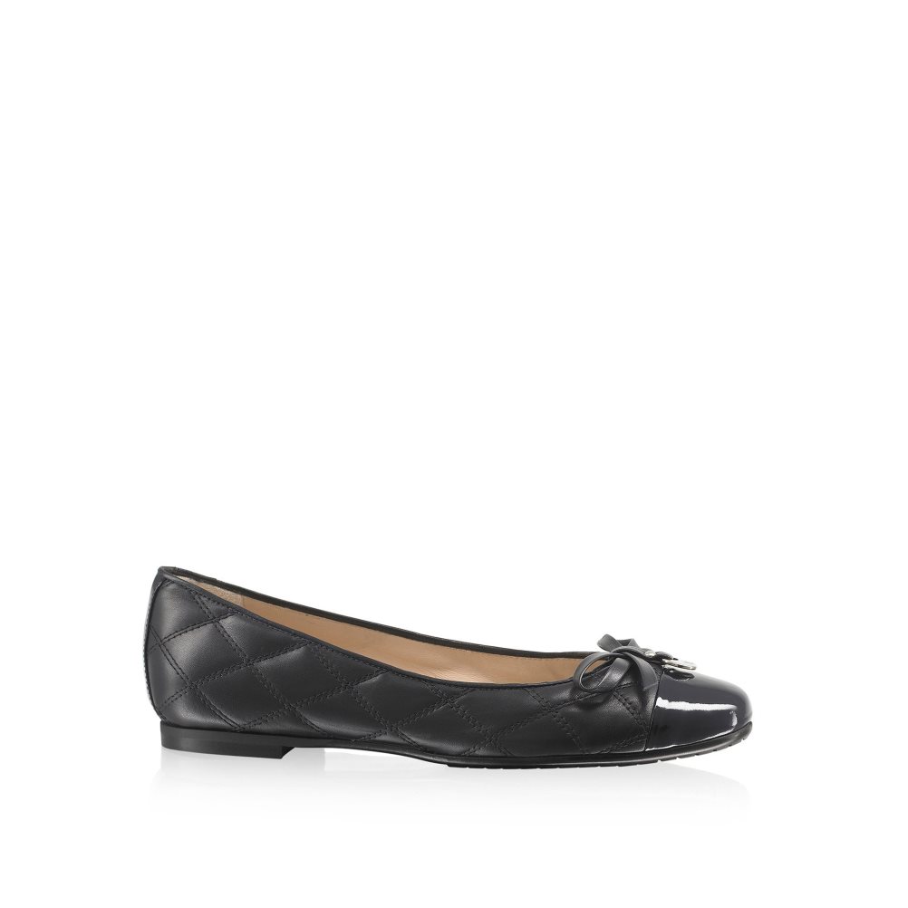 Black Russell And Bromley Charming Quilted Women\'s Ballet Flats | CA-2710P
