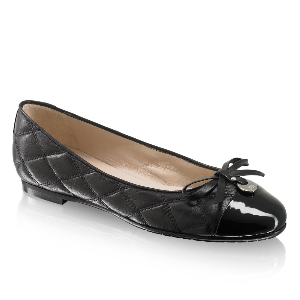 Black Russell And Bromley Charming Quilted Women's Ballet Flats | CA-6935G