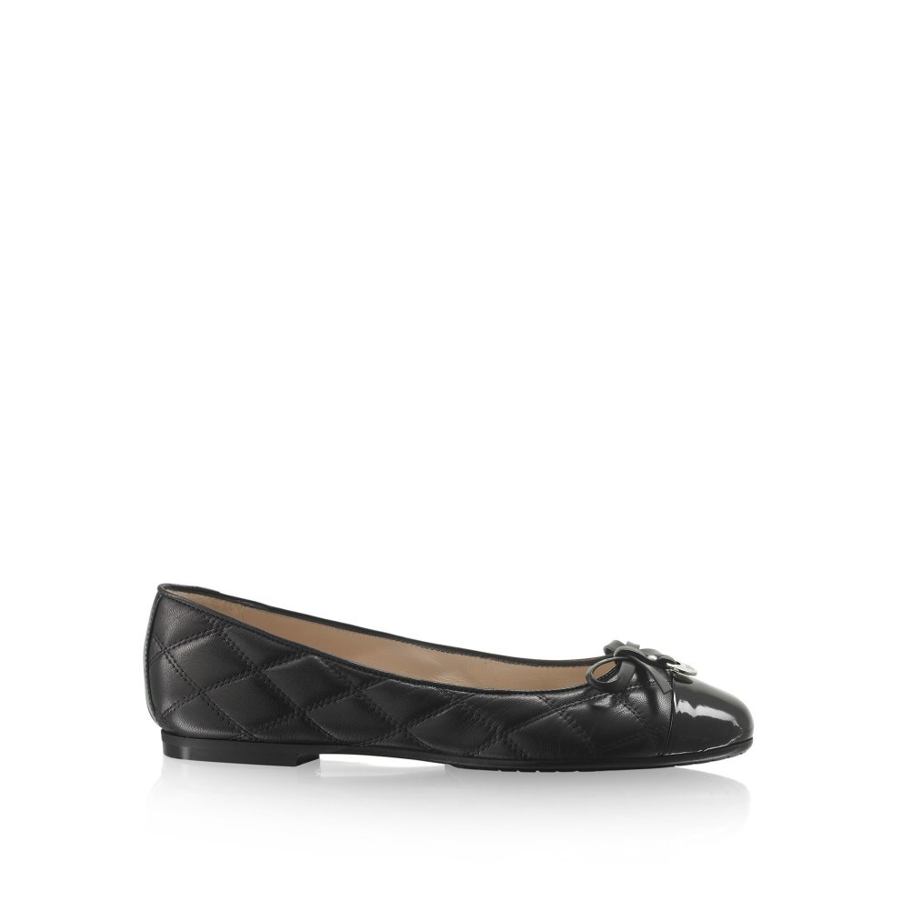 Black Russell And Bromley Charming Quilted Women\'s Ballet Flats | CA-6935G