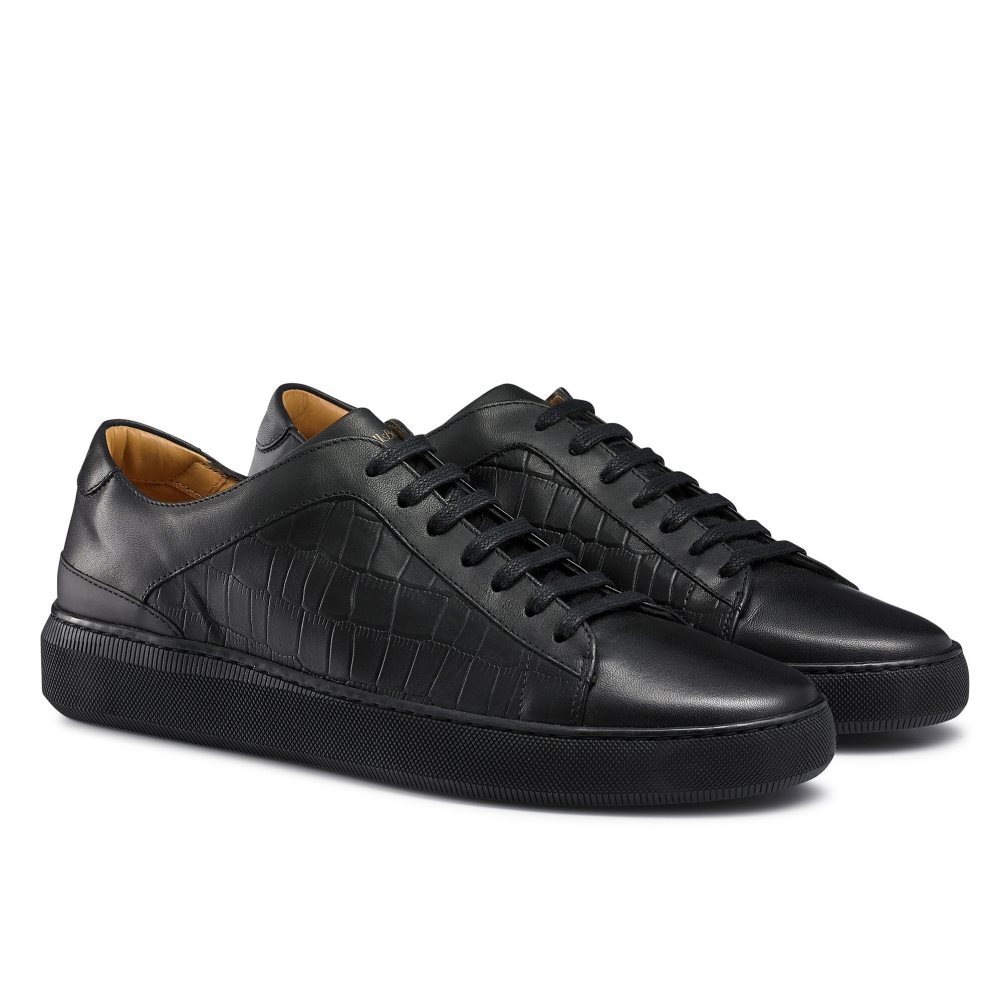 Black Russell And Bromley Clear Run Lace-up Men's Sneakers | CA-1736S