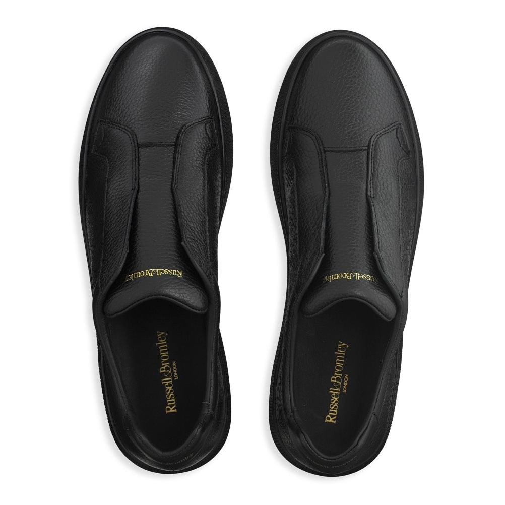 Black Russell And Bromley Clearway M Laceless Men's Sneakers | CA-1065X
