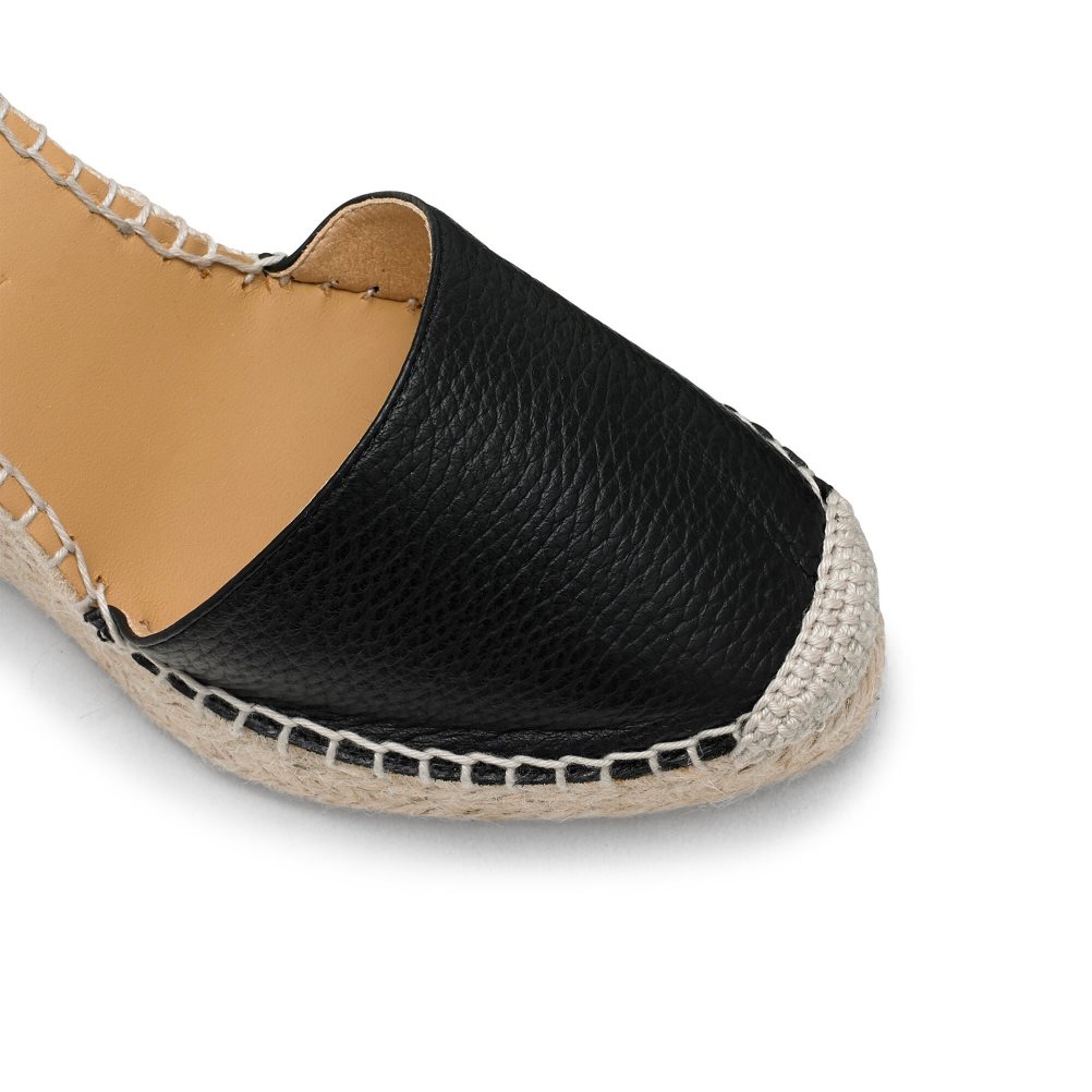 Black Russell And Bromley Coinwraphi Espadrille Women's Wedges | CA-0296Q