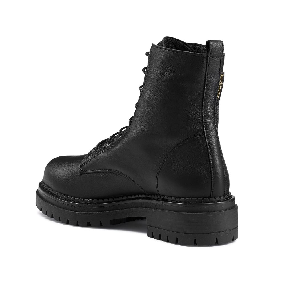 Black Russell And Bromley Combat 8 Eyelet Women's Combat Boots | CA-7286O