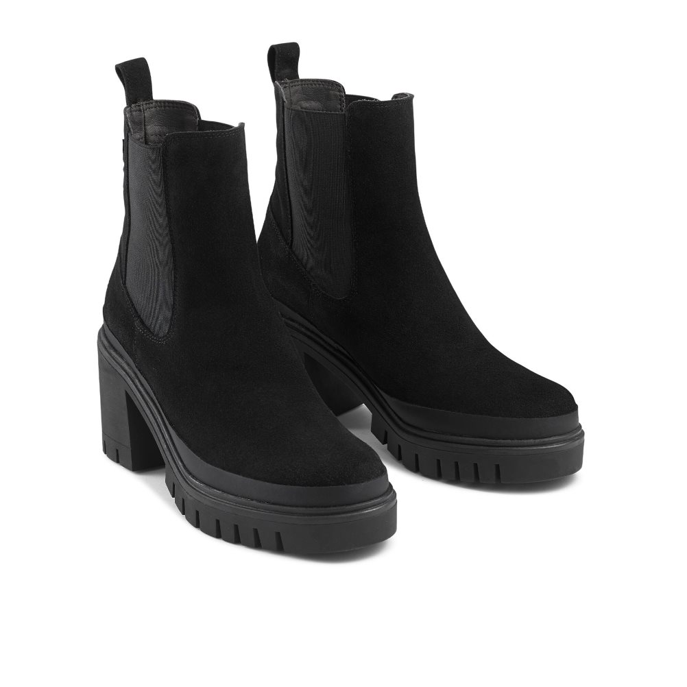 Black Russell And Bromley Company Hi Heeled Combat Women's Chelsea Boots | CA-6251Y