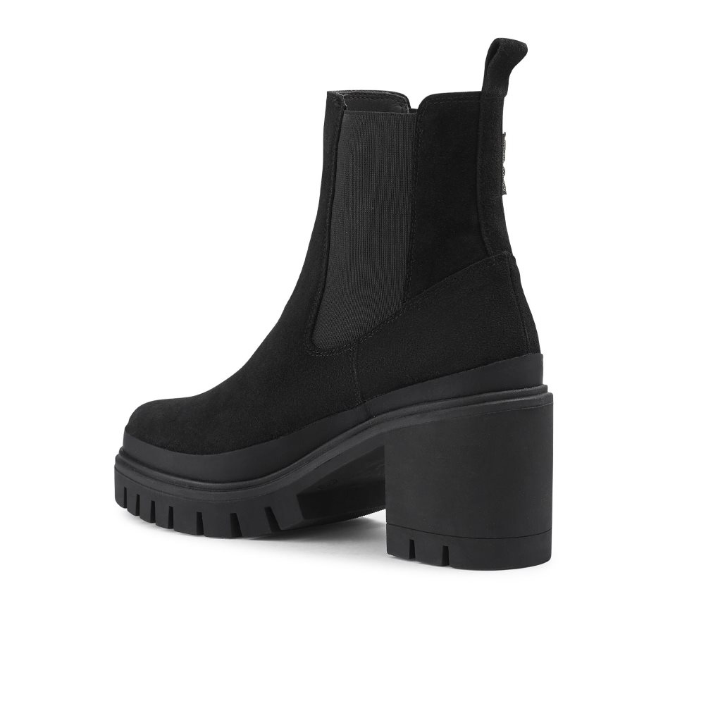 Black Russell And Bromley Company Hi Heeled Combat Women's Chelsea Boots | CA-6251Y