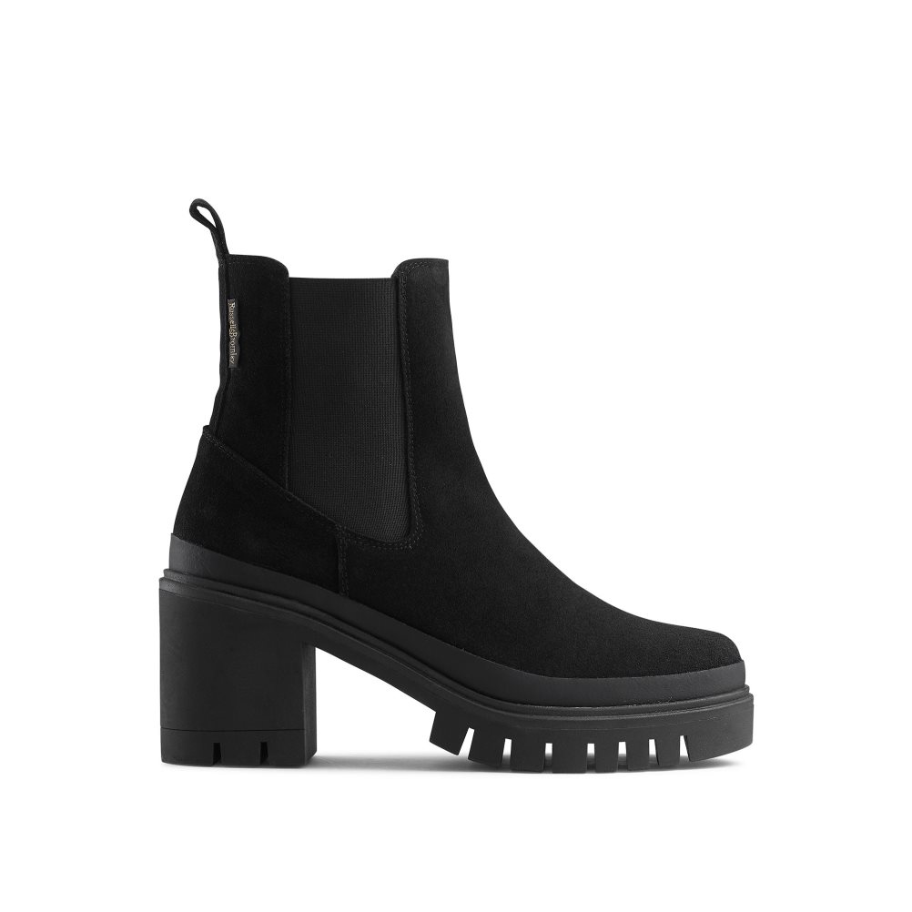 Black Russell And Bromley Company Hi Heeled Combat Women\'s Chelsea Boots | CA-6251Y