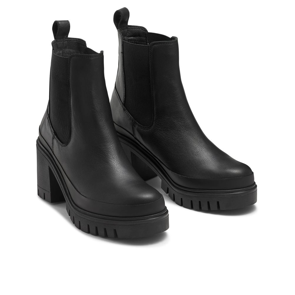 Black Russell And Bromley Company Hi Heeled Combat Women's Chelsea Boots | CA-9014H