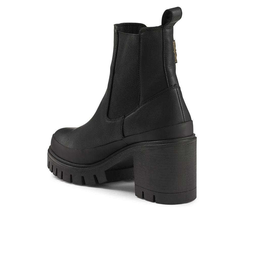 Black Russell And Bromley Company Hi Heeled Combat Women's Chelsea Boots | CA-9014H