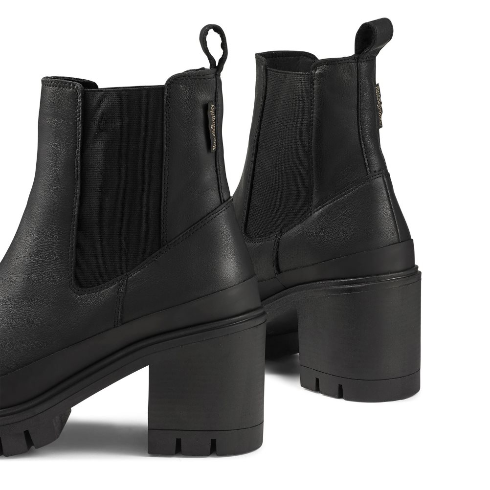 Black Russell And Bromley Company Hi Heeled Combat Women's Chelsea Boots | CA-9014H