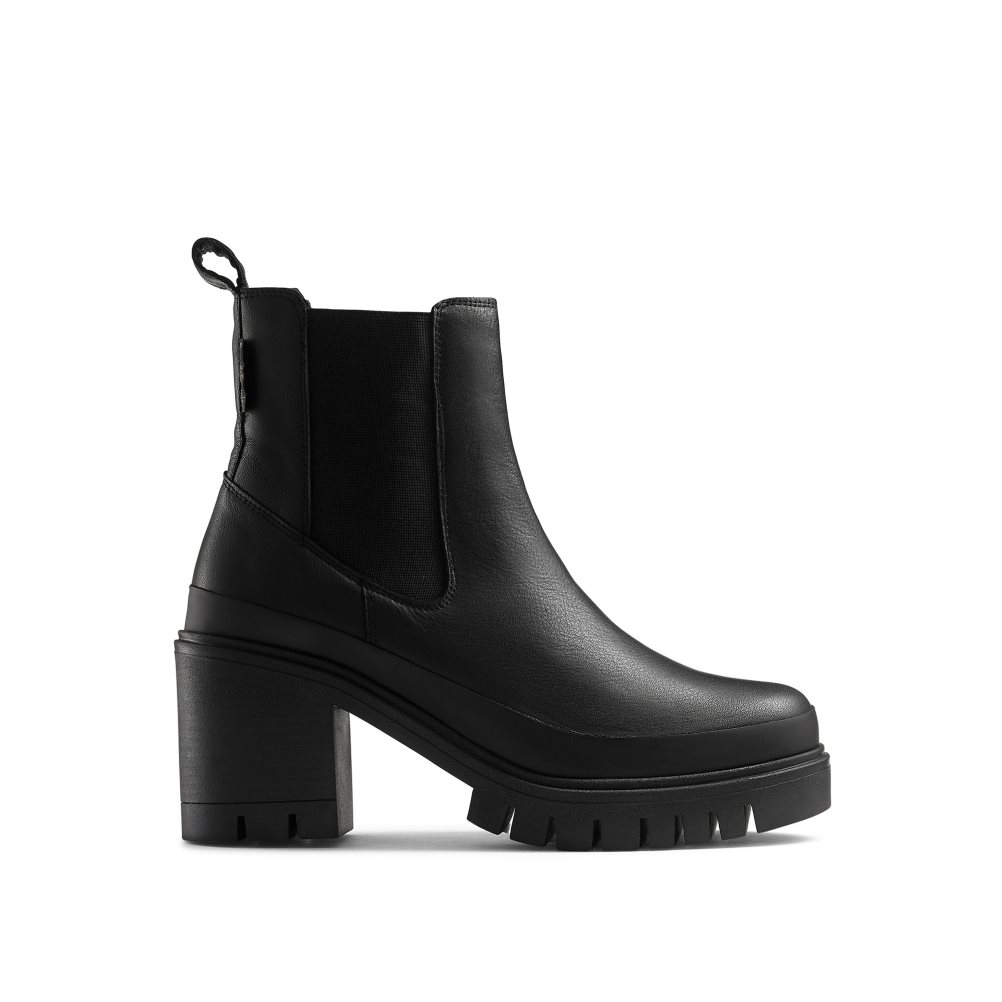 Black Russell And Bromley Company Hi Heeled Combat Women\'s Chelsea Boots | CA-9014H